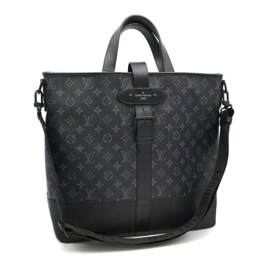Louis Vuitton Saumur Tote Monogram Crossbody Bag Canvas Leather Eclipse Black